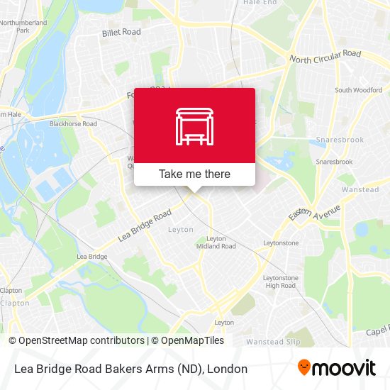Lea Bridge Road  Bakers Arms (ND) map