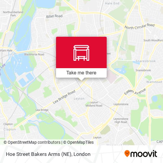 Hoe Street  Bakers Arms (NE) map