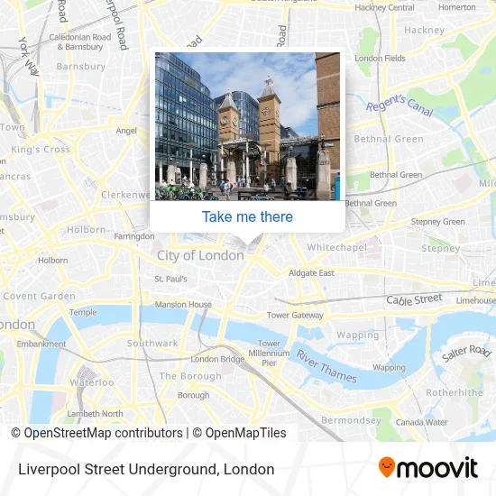 liverpool street to tobacco dock Liverpool Street Underground station