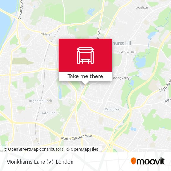 Monkhams Lane (V) map