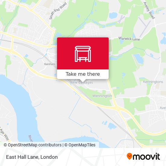 East Hall Lane map