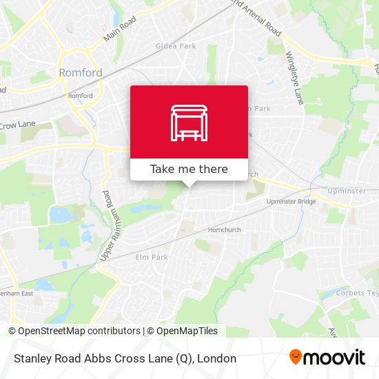 Stanley Road  Abbs Cross Lane (Q) map