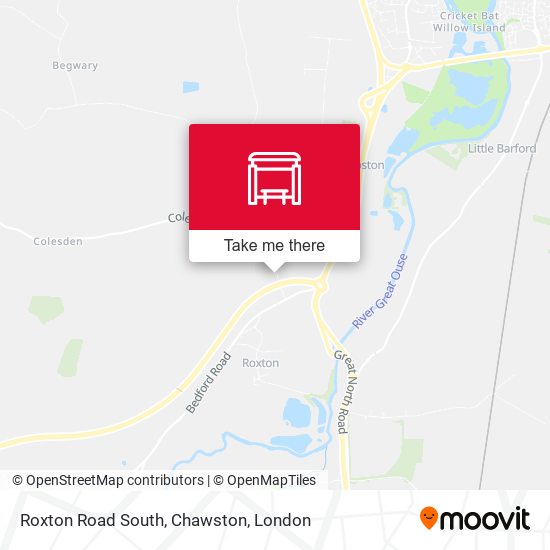 Roxton Road South, Chawston map