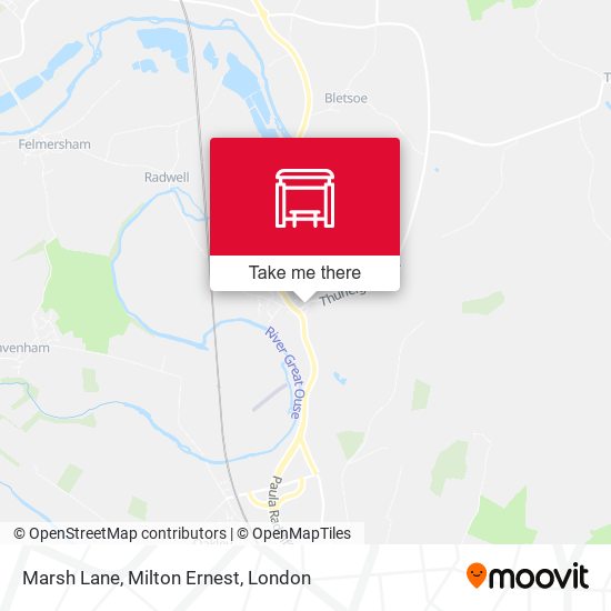 Marsh Lane, Milton Ernest map