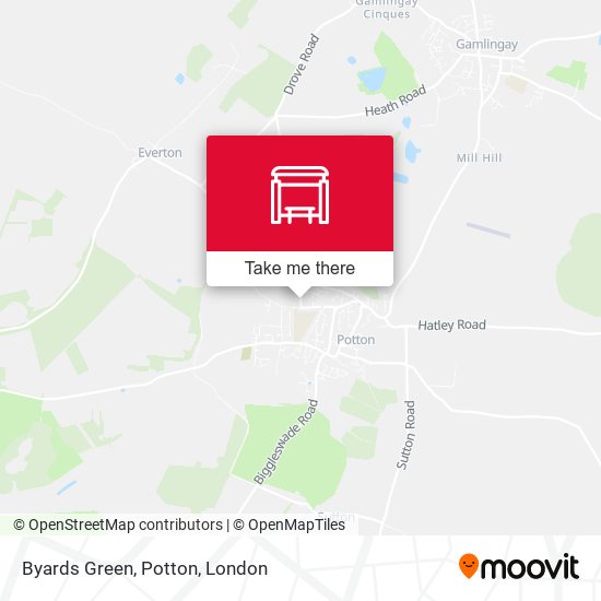 Byards Green, Potton map
