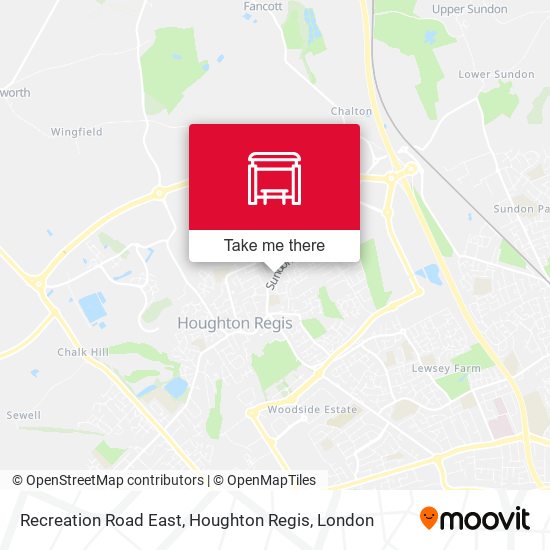 Recreation Road East, Houghton Regis map