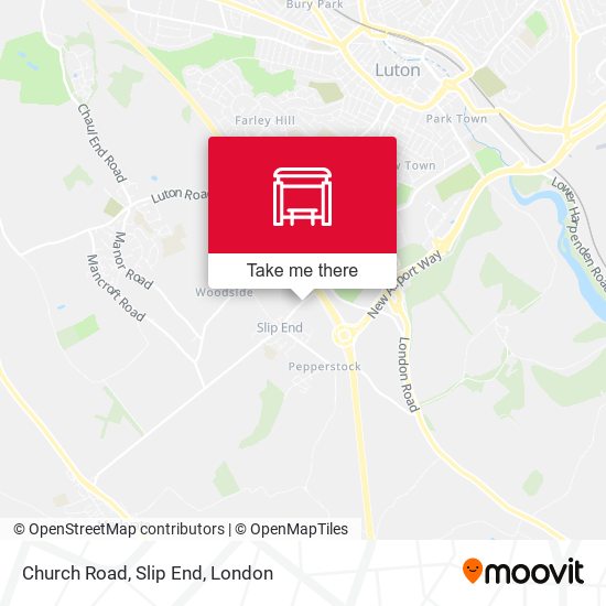 Church Road, Slip End map