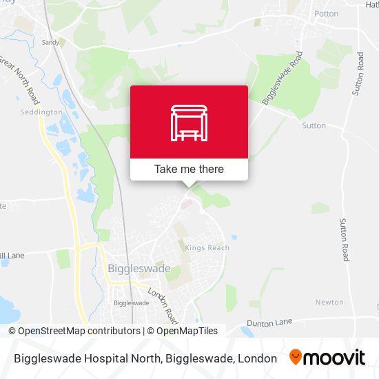 Biggleswade Hospital North, Biggleswade map