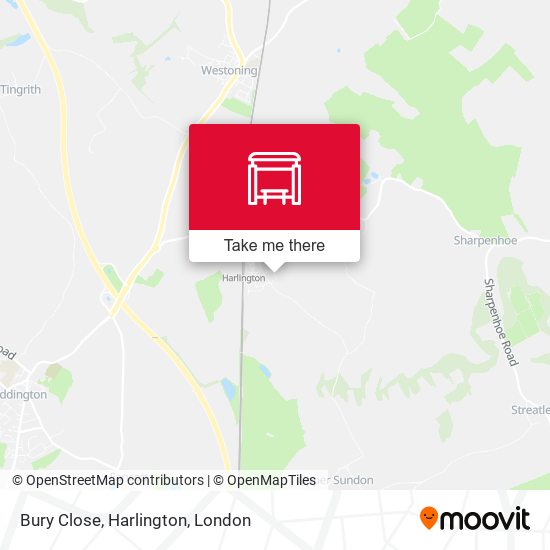 Bury Close, Harlington map