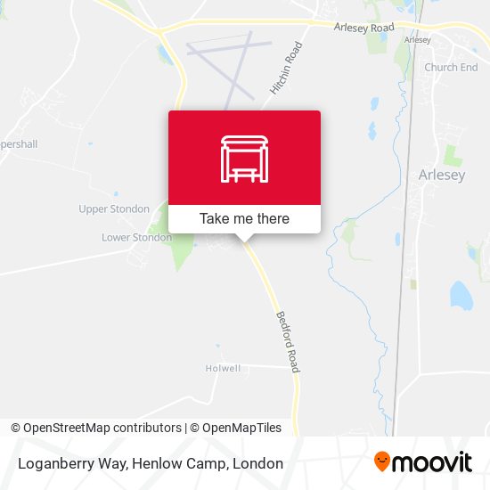 Loganberry Way, Henlow Camp map