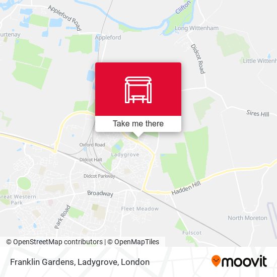Franklin Gardens, Ladygrove map