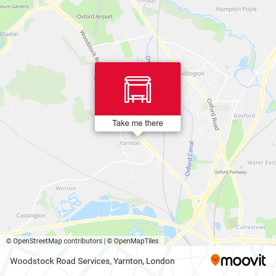 Woodstock Road Services, Yarnton map
