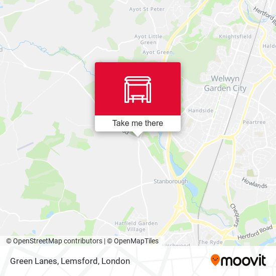 Green Lanes, Lemsford map
