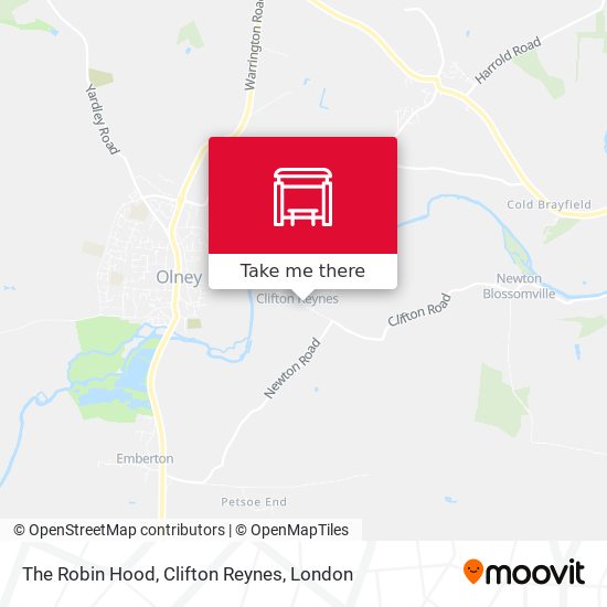 The Robin Hood, Clifton Reynes map