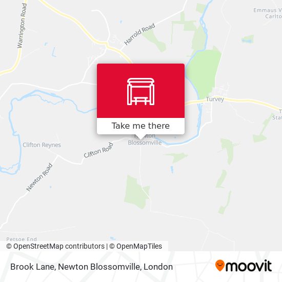 Brook Lane, Newton Blossomville map