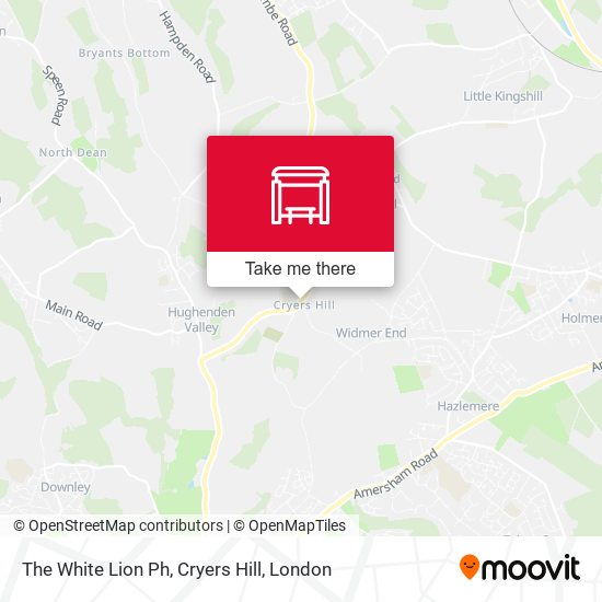 The White Lion Ph, Cryers Hill map