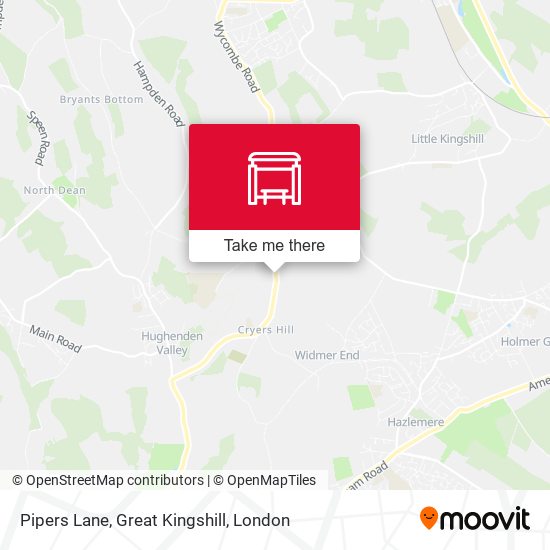 Pipers Lane, Great Kingshill map