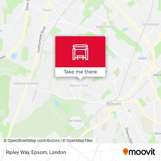 Ripley Way, Epsom map