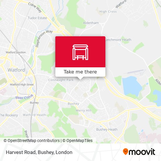 Harvest Road, Bushey map