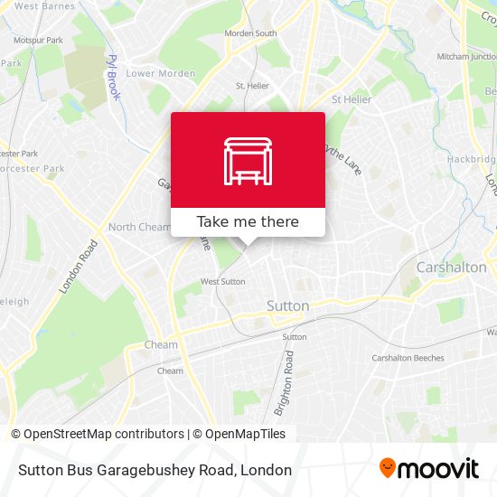 Sutton Bus Garagebushey Road map