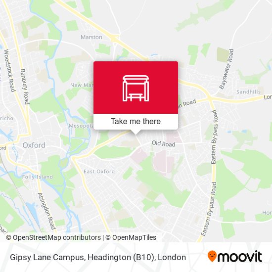 Gipsy Lane Campus, Headington (B10) map