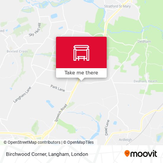 Birchwood Corner, Langham map