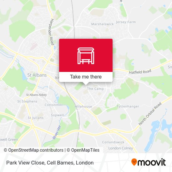 Park View Close, Cell Barnes map