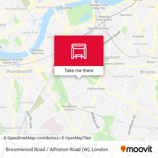 Broomwood Road / Alfriston Road (W) map