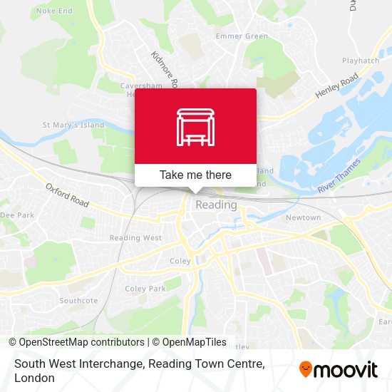 South West Interchange, Reading Town Centre map