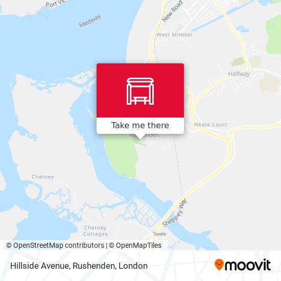 Hillside Avenue, Rushenden map