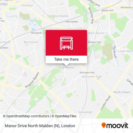 Manor Drive North Malden map