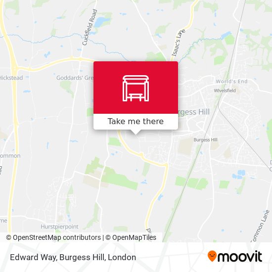 Edward Way, Burgess Hill map