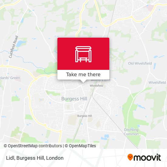 Lidl, Burgess Hill map