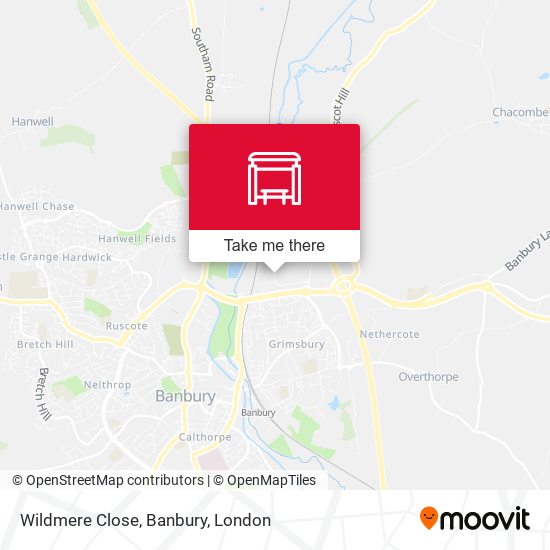Wildmere Close, Banbury map