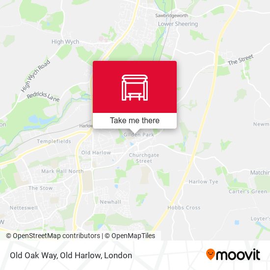 Old Oak Way, Old Harlow map