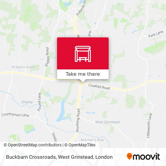 Buckbarn Crossroads, West Grinstead map