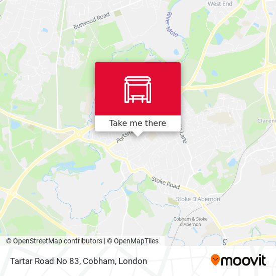 Tartar Road No 83, Cobham map