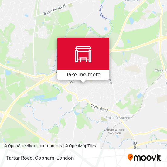 Tartar Road, Cobham map