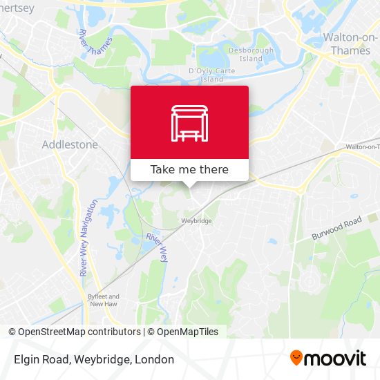 Elgin Road, Weybridge map