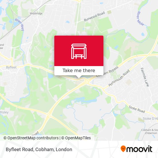 Byfleet Road, Cobham map