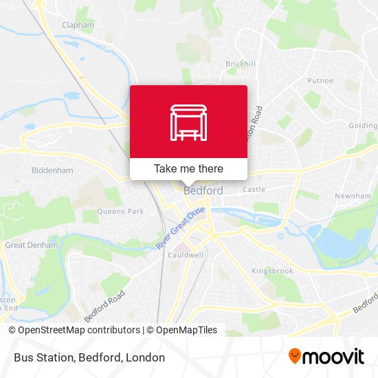 Bus Station, Bedford map
