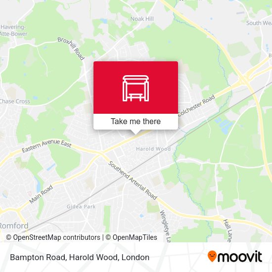 Bampton Road, Harold Wood map