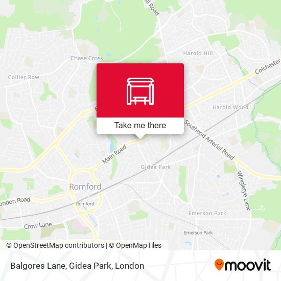 Balgores Lane, Gidea Park map