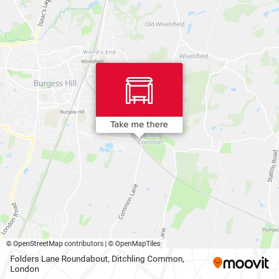 Folders Lane Roundabout, Ditchling Common map