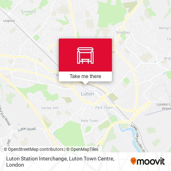 Luton Station Interchange, Luton Town Centre map