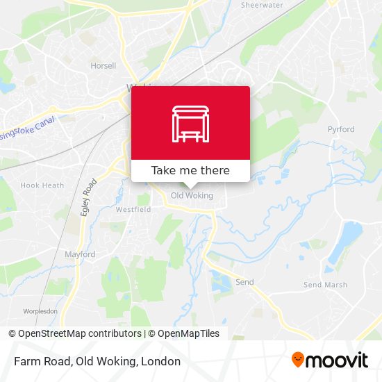 Farm Road, Old Woking map