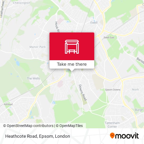 Heathcote Road, Epsom map