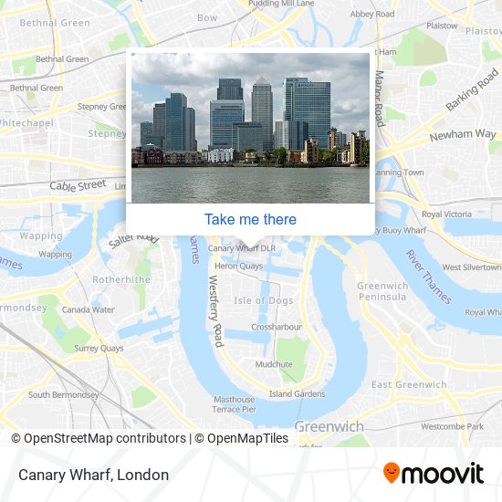 Map Of London Showing Canary Wharf - United States Map
