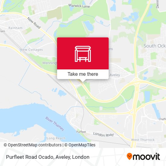 Purfleet Road Ocado, Aveley map