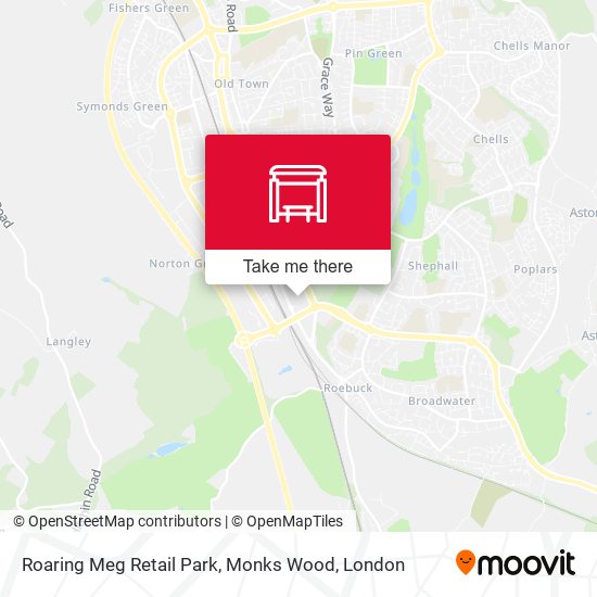 Roaring Meg Retail Park, Monks Wood map